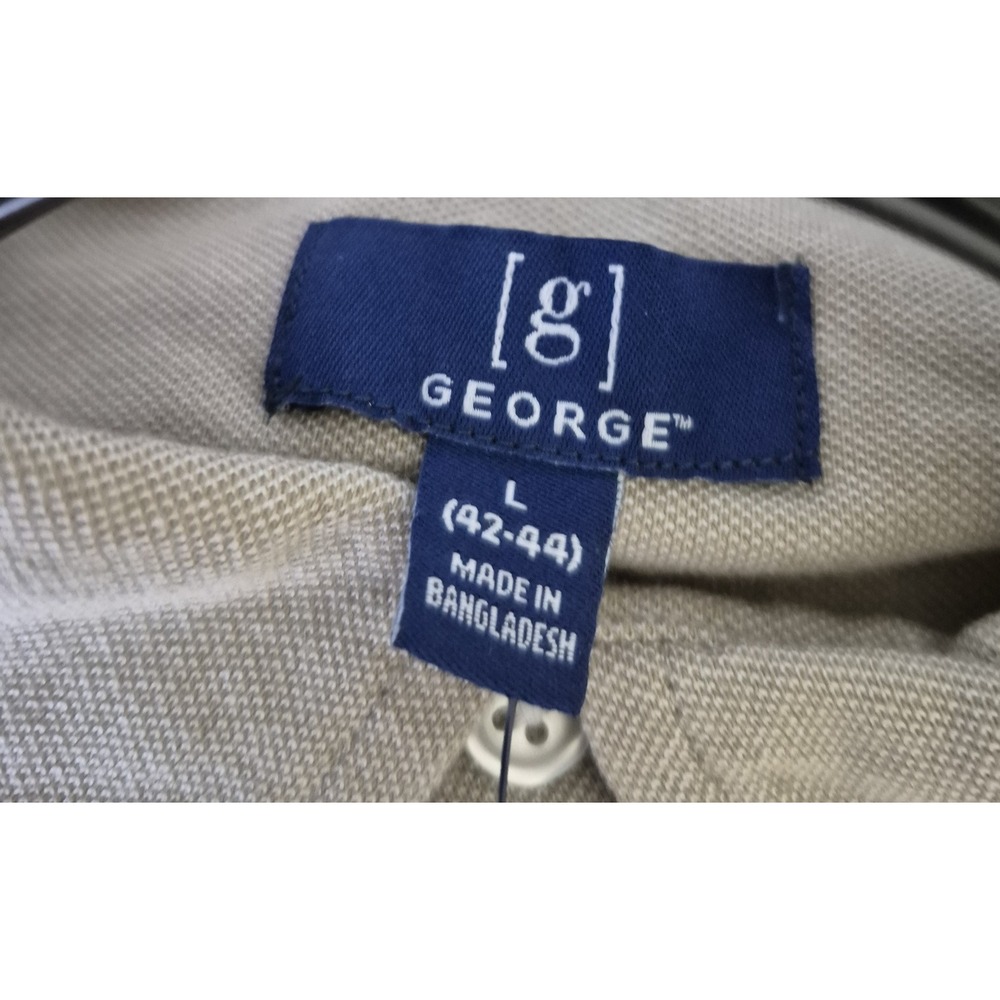 George Shirt Mens Large Knit Sandstorm Short Sleeve Button Up Lot of 2‎ NEW - Picture 4 of 9